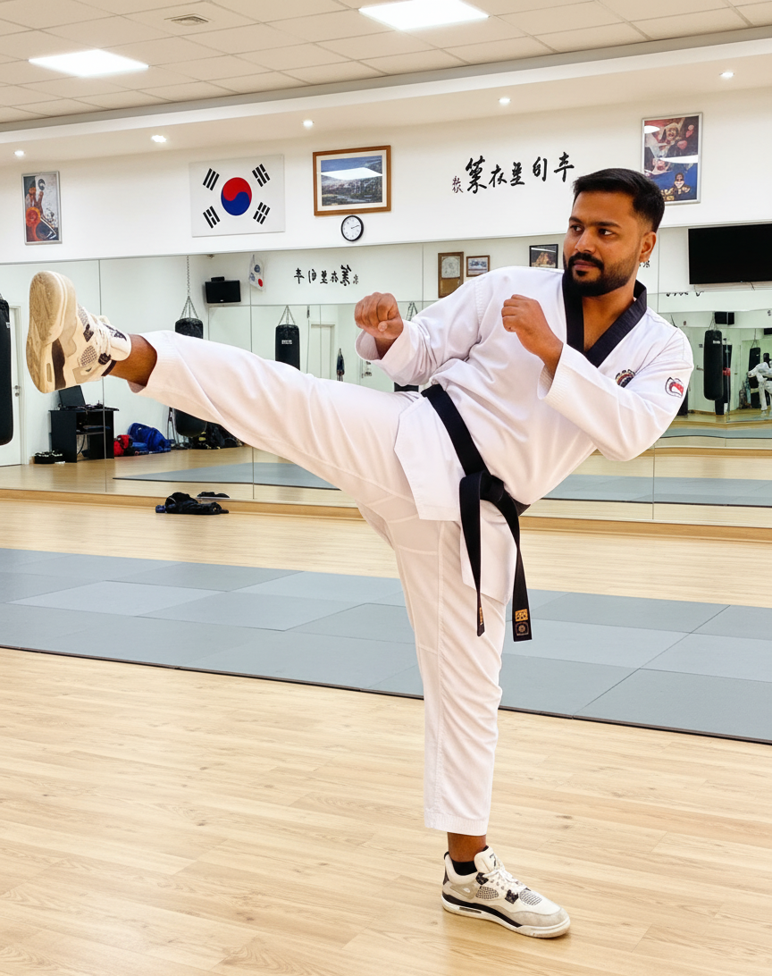 Manama Taekwondo coach — Muhammed Yoosaf MA teaching in Bahrain